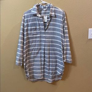 NEW blue striped blouse